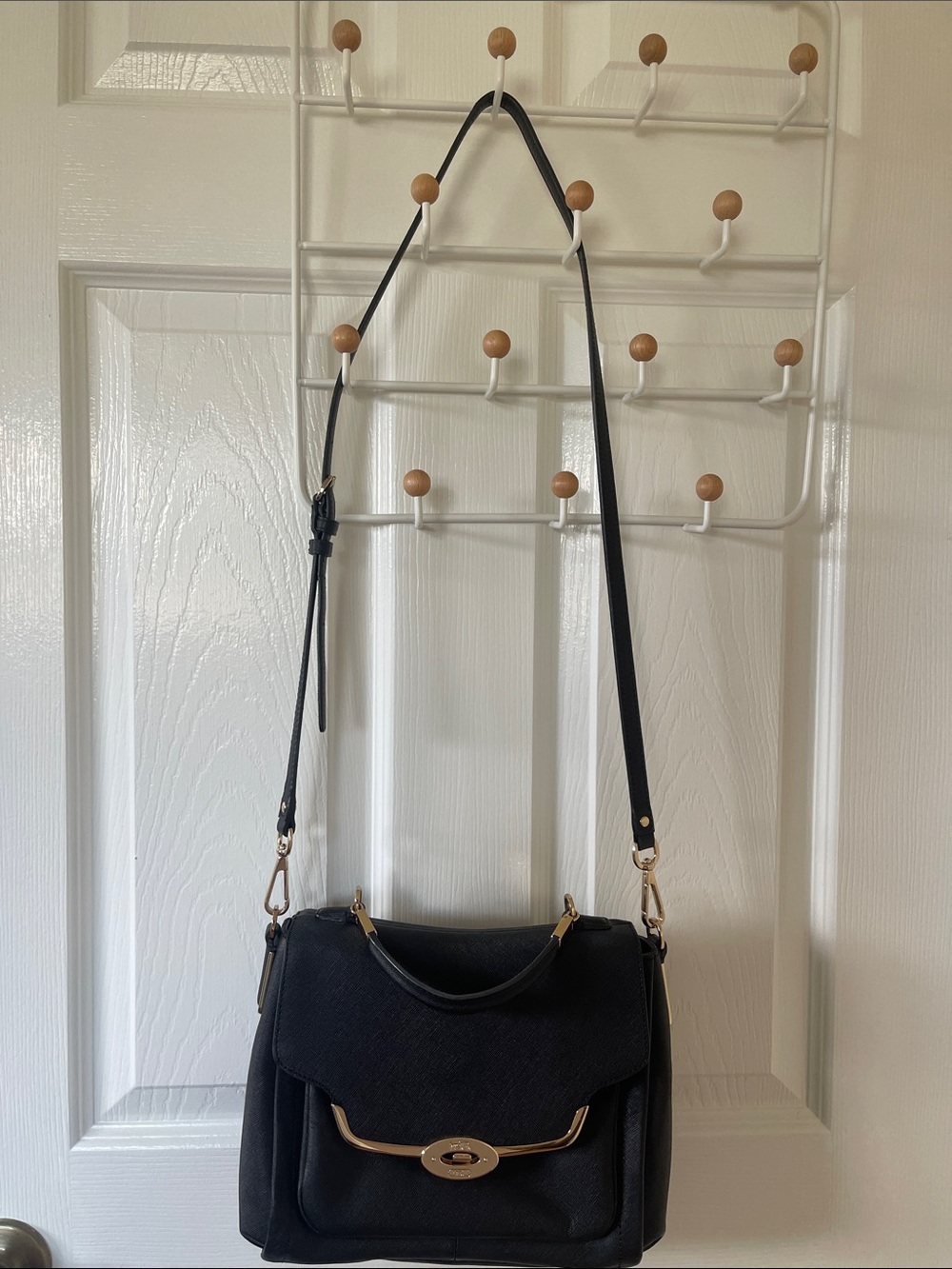 Coach Black Shoulder Bag with Gold Hardware